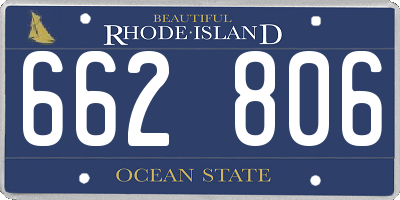 RI license plate 662806