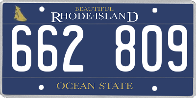RI license plate 662809