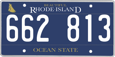 RI license plate 662813