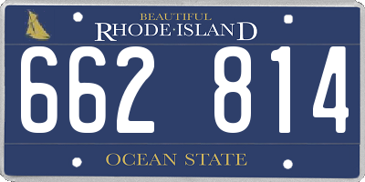 RI license plate 662814