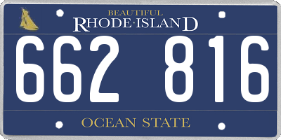 RI license plate 662816