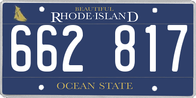 RI license plate 662817