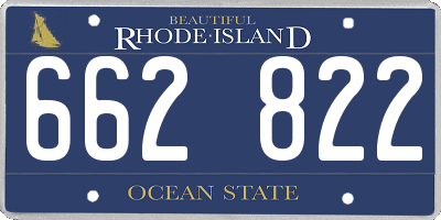 RI license plate 662822