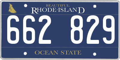 RI license plate 662829