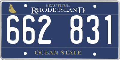 RI license plate 662831