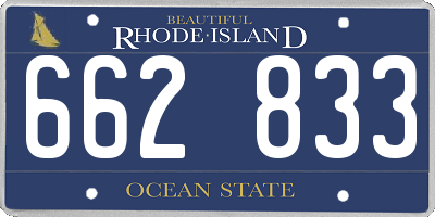 RI license plate 662833