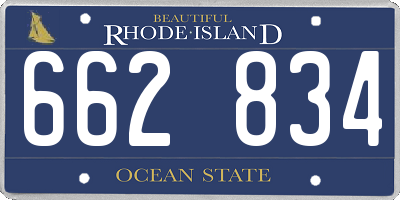 RI license plate 662834