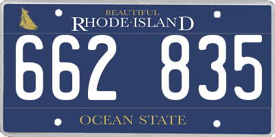 RI license plate 662835
