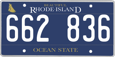 RI license plate 662836