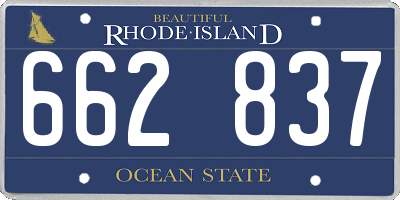 RI license plate 662837