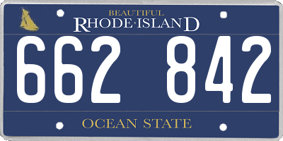 RI license plate 662842
