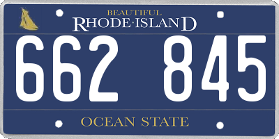 RI license plate 662845