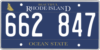 RI license plate 662847