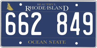 RI license plate 662849