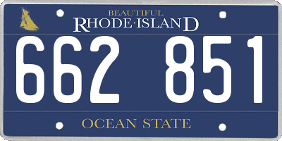 RI license plate 662851