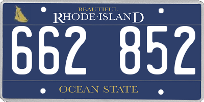 RI license plate 662852