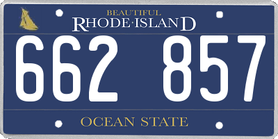 RI license plate 662857