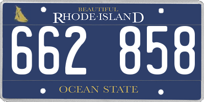 RI license plate 662858