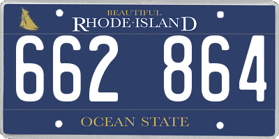 RI license plate 662864