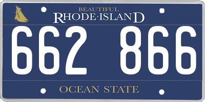 RI license plate 662866