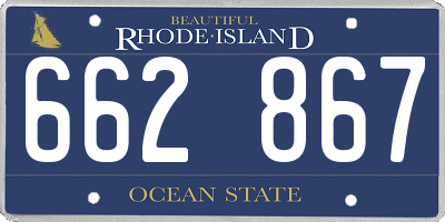 RI license plate 662867