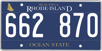 RI license plate 662870