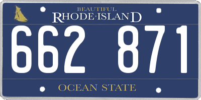 RI license plate 662871