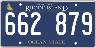 RI license plate 662879