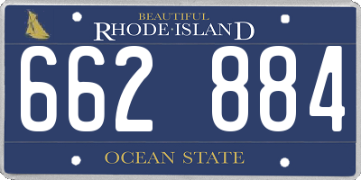 RI license plate 662884
