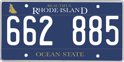 RI license plate 662885