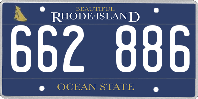 RI license plate 662886