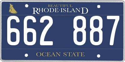 RI license plate 662887