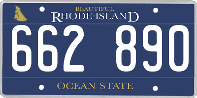 RI license plate 662890