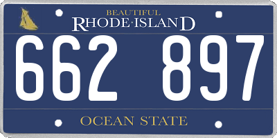 RI license plate 662897