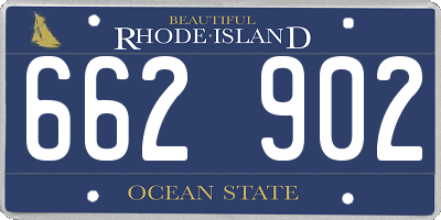 RI license plate 662902