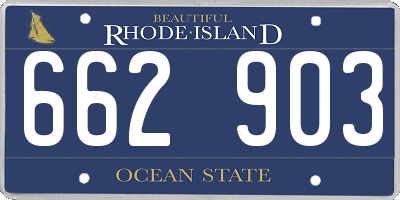 RI license plate 662903