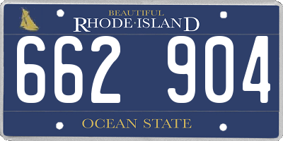 RI license plate 662904