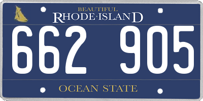 RI license plate 662905