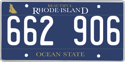 RI license plate 662906