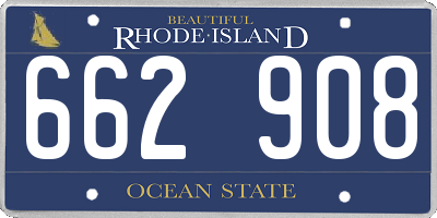 RI license plate 662908