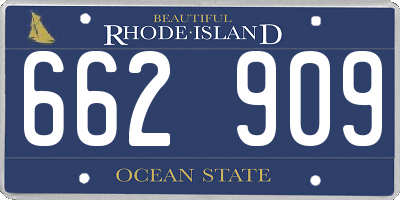 RI license plate 662909