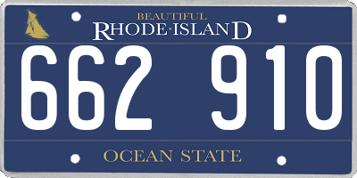 RI license plate 662910