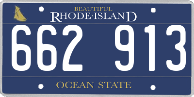 RI license plate 662913
