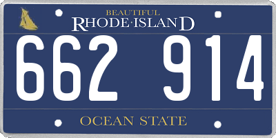 RI license plate 662914