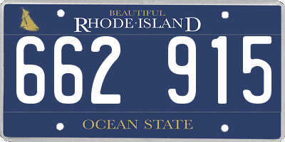 RI license plate 662915
