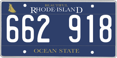 RI license plate 662918