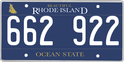 RI license plate 662922