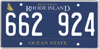 RI license plate 662924