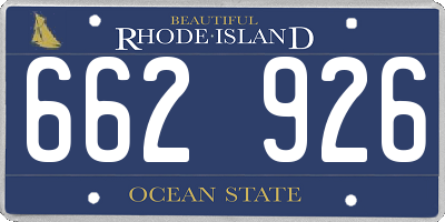 RI license plate 662926