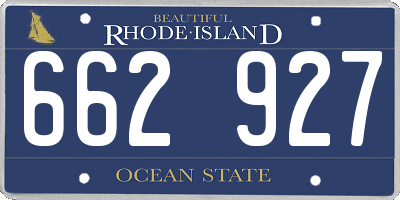 RI license plate 662927